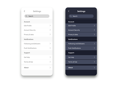 Settings - Daily UI 007 dailyui dailyui006 settings ui ux