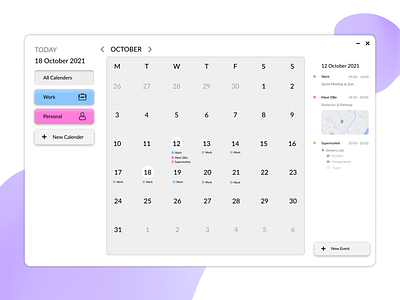 Calendar - Daily UI 038 calender daily ui daily ui 03 dailyui day 038 ui ux web design