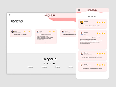 Testimonials - Daily UI 039