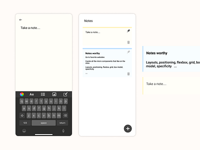 Notes Widget - Daily UI 065