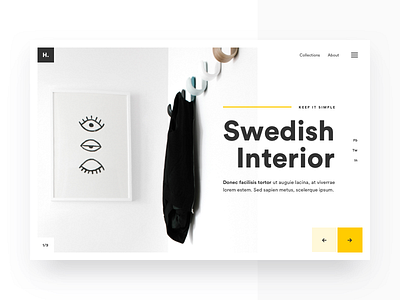 Swedish Interior 2018 circular clean interior landing page minimal simple swedish ui visual design website
