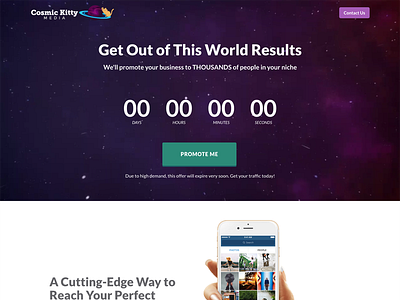 Cosmic Kitty Media countdown css html js landing page sales page website