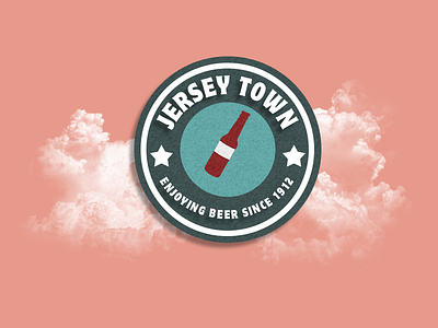 Jersey Town beer blue jersey town logo retro