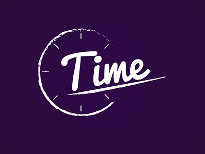 Time dark flat illustrator logo logodesign purple rough time