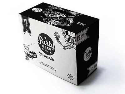 Party Beer illustration logo packaging