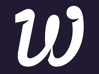 W art design lettering script type typography