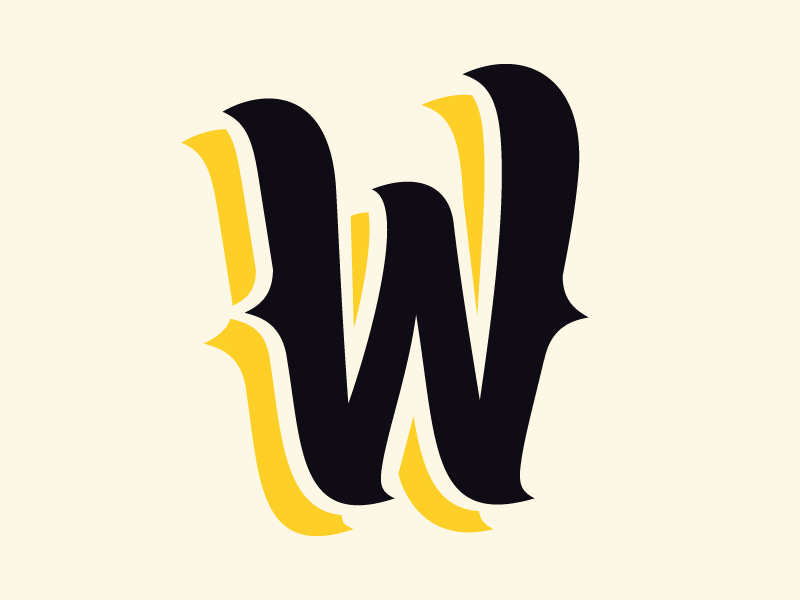 W for #36days alphabette art design lettering script type typography