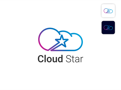 cloud star app brand branding cloud design designer icon icon logo line logo logo logo design logo inspire logo profesional logo tipo star ui vector