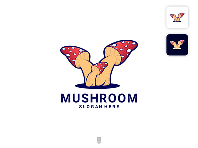 mushroom logo app brand branding design designer food food logo icon illustration logo logo design logo profesional logo type mushroom mushroom logo usa vector
