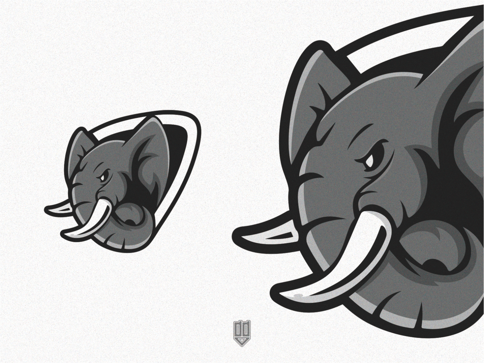 Premium Vector | Elephant animal sport mascot head logo vector
