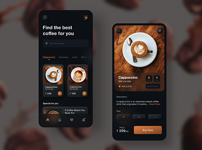 Coffee finder App Design app coffee design figmadesign graphic design ui uidesining ux