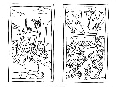 100 days of Tarot Day 23-24 illustration line art sketch tarot