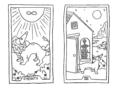 100 days of Tarot Day 25-26 illustration line art sketch tarot