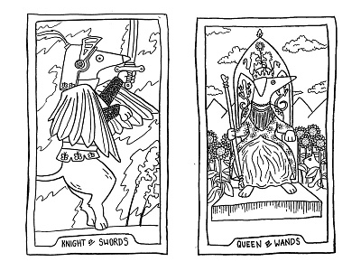 100 days of Tarot Day 27-28 illustration line art sketch tarot