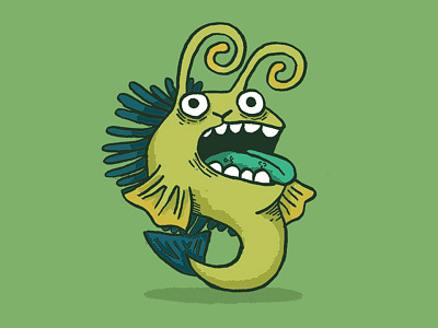 Squishy Monster character green illustration monster odd weird zombie