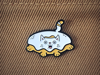 Frosted kitty doughnut pin