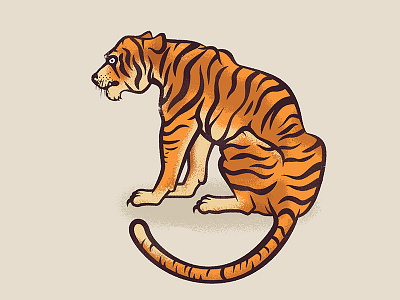 Tiger animal black brave cat fancy illustration illustrator orange stripes tiger vector