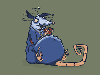 Character Quest: Gambler character quest gambler illustration off-putting opossum possum rat smelly