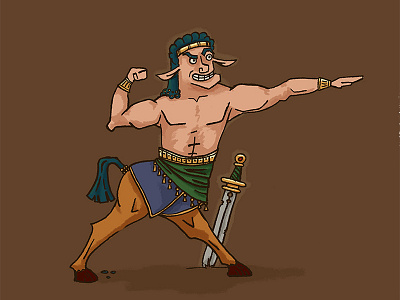 Character Quest Day 3: The Demigod centaur character quest creature demigod hero horse illustration man mythical strong sword