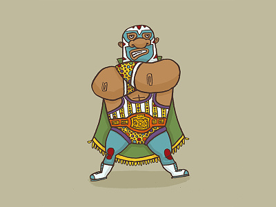 Character Quest Day 23: Wrestler character design character quest comic costume luchador rainbow wrestler