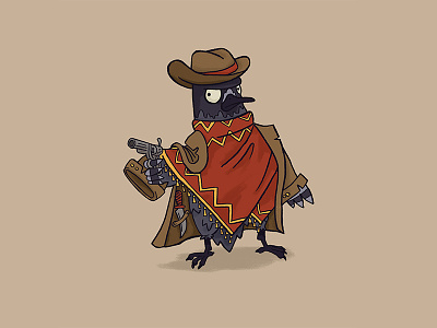 Character Quest Day 29: Gunslinger birdman character design character quest comic cowboy fantasy gunslinger illustration pigeon wild west