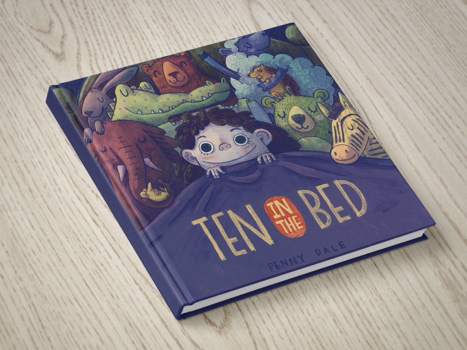 Ten in the Bed bedtime book cover design book cover illustration childbook childrens childrens art childrens book hand drawn illustration kid art kid lit toys whimsical