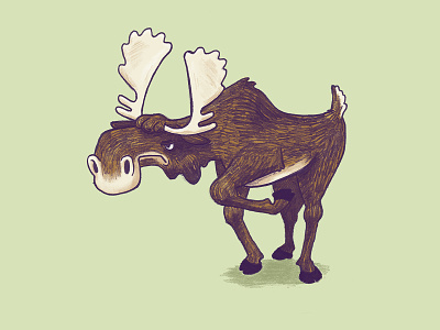 Spike the Moose angry animal character character design childrens book childrens illustration illustration kidlit kidlitart kids illustration moose nature