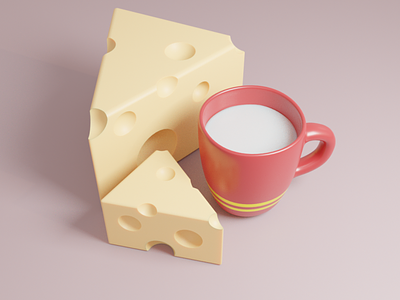 Milk feat Cheeses 3d design graphic design illustration
