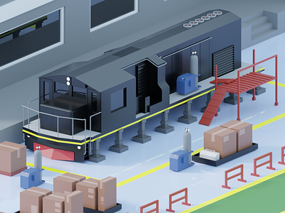 Train Depot 3d design graphic design illustration
