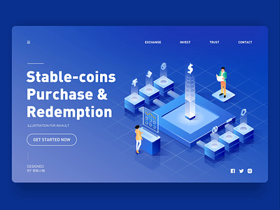 2.5d illustration for inVault — Stable-coins Purchase 2.5d animation banner blockchain finance financial illustration isometric motion video web 张小哈