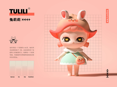 TULILI—IP (Mascot)—Peach 3d c4d character character design cute girl ip lovely mascot peach pink zbrush 张小哈