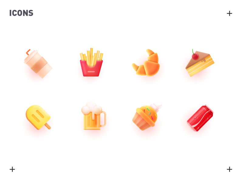 food icons beer cafe cake cola croissant food food icon food icons french fries icon icons 张小哈
