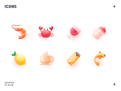 food icons burrito cafe crab fish food icon icons illustration lemon lobster red wine seafood shrimp wine 张小哈