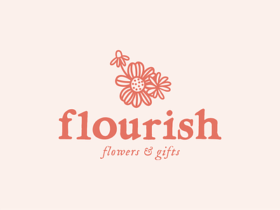 Flourish Flower + Gifts – Brand Design brand design branding floral floral logo florist florist logo illustration logo logo design