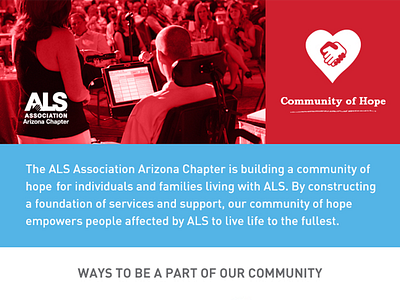 Graphics for ALS Association als design design for good digital layout non profit