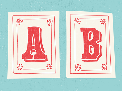 Vintage Flash Cards design handlettering illustration lettering