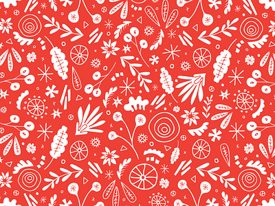 Red Florals design florals illustration leaves nature pattern