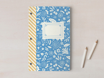 Vintage Floral Notebook design floral graphic illustration leaves notebook pattern