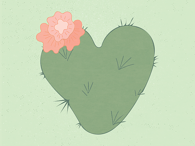 Cactus Heart design illustration nature valentine