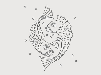 Vintage inspired fish illustration design fish illustration