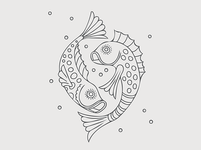 Vintage inspired fish illustration