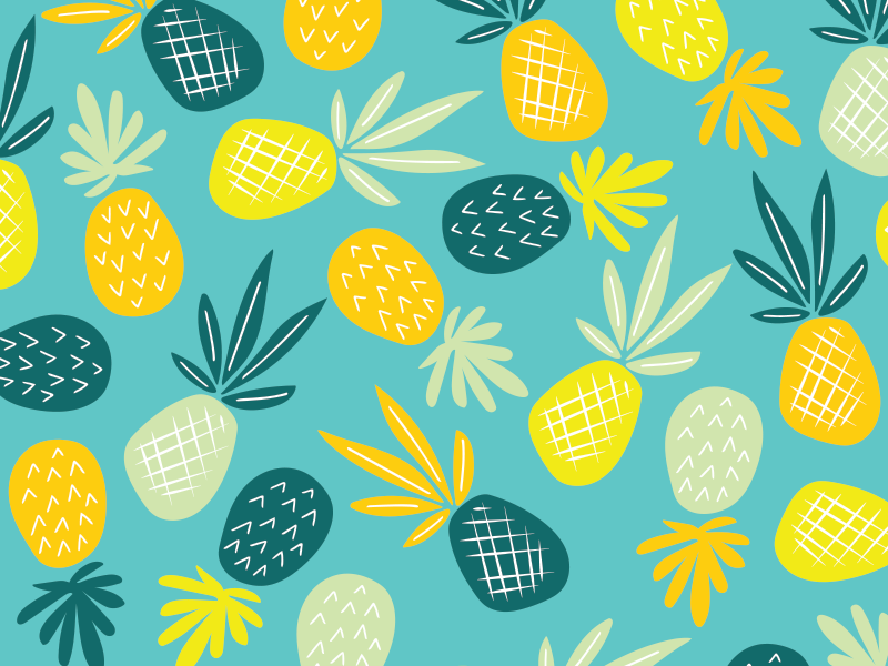 Pineapple pattern by Jennifer Pace Duran on Dribbble