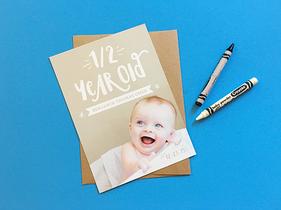 1/2 yr Baby Announcement baby announcement design paper stationery