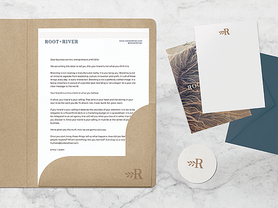 root + river brand stationery brand collateral branding design identity logo logo design stationery