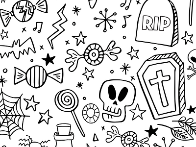 Illustrations from the Halloween coloring pages