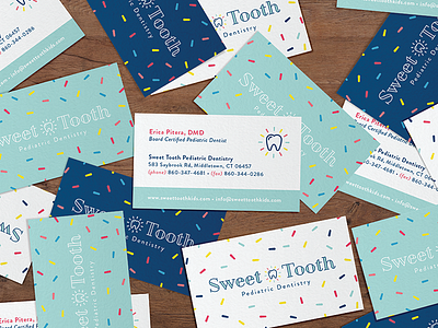 Sweet Tooth business card designs brand brand design brand identity brand stationery branding business cards dentist identity logo logo design tooth