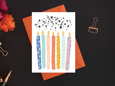 Day 5/100 – Birthday Candles card birthday candles cards celebration design greeting cards illustration stationery