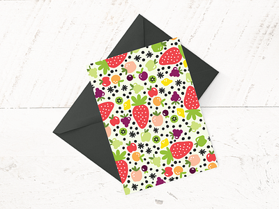 Day 28/100: Feelin' Fruity apples design doodles fruit fruit pattern greeting card illustration pattern pattern design strawberries surface design