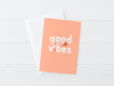 Day 31/100: Good Vibes cards design greeting card hand lettering illustration lettering