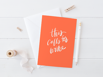 Day 43/100: This Calls for Wine cards design greeting card wine